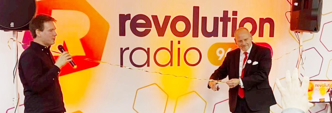 Chris Gregg and Cllr Jonathan Nunn opening Revolution Radio studios 2 cropped